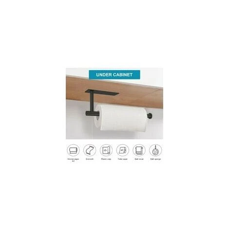 Porte-serviettes En Papier – Sous L'armoire Rouleau De Papier Essuie-tout Montage Vertical Ou Horizontal, Auto-adhésif Ou Perçage Noir Mat Porte-serviettes En Papier Adhésif En Vrac à Coller Sur Le Mu 2 Porte-serviettes En Papier – Sous L'armoire Rouleau De Papier Essuie-tout Montage Vertical Ou Horizontal, Auto-adhésif Ou Perçage Noir Mat Porte-serviettes En Papier Adhésif En Vrac à Coller Sur Le Mu – Image 2