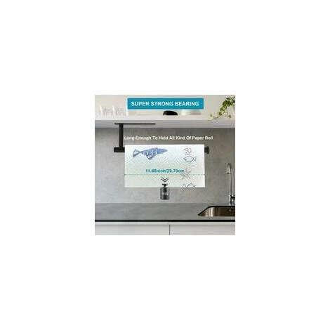 Porte-serviettes En Papier – Sous L'armoire Rouleau De Papier Essuie-tout Montage Vertical Ou Horizontal, Auto-adhésif Ou Perçage Noir Mat Porte-serviettes En Papier Adhésif En Vrac à Coller Sur Le Mu 4 Porte-serviettes En Papier – Sous L'armoire Rouleau De Papier Essuie-tout Montage Vertical Ou Horizontal, Auto-adhésif Ou Perçage Noir Mat Porte-serviettes En Papier Adhésif En Vrac à Coller Sur Le Mu – Image 4