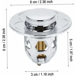 Dernière Tête De Lavabo Bouchon étanche Universel, Drain Plaqué Rebond Noyau, Lavabo, Piscine, Noyau En Cuivre, Push, Buse Bouchon étanche 2 Packs -Promos Gout Cuisine Boutique 100274054 4