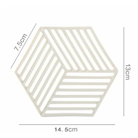 Lot De 3 Dessous De Plats Kitchen Pot Coaster Tapis De Protection En Silicone (Noir, Raya Hexagonal: 14.5x130x7.5mm) 2 Lot De 3 Dessous De Plats Kitchen Pot Coaster Tapis De Protection En Silicone (Noir, Raya Hexagonal: 14.5x130x7.5mm) – Image 2