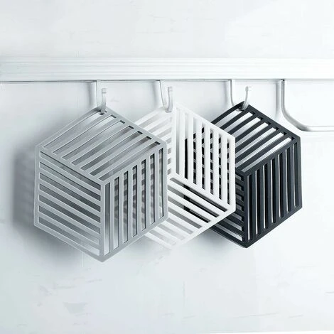 Lot De 3 Dessous De Plats Kitchen Pot Coaster Tapis De Protection En Silicone (Noir, Raya Hexagonal: 14.5x130x7.5mm) 3 Lot De 3 Dessous De Plats Kitchen Pot Coaster Tapis De Protection En Silicone (Noir, Raya Hexagonal: 14.5x130x7.5mm) – Image 3