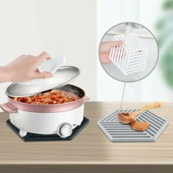 Lot De 3 Dessous De Plats Kitchen Pot Coaster Tapis De Protection En Silicone (Noir, Raya Hexagonal: 14.5x130x7.5mm) 8 Lot De 3 Dessous De Plats Kitchen Pot Coaster Tapis De Protection En Silicone (Noir, Raya Hexagonal: 14.5x130x7.5mm) -Promos Gout Cuisine Boutique 100342884 4