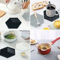 Lot De 3 Dessous De Plats Kitchen Pot Coaster Tapis De Protection En Silicone (Noir, Raya Hexagonal: 14.5x130x7.5mm) 9 Lot De 3 Dessous De Plats Kitchen Pot Coaster Tapis De Protection En Silicone (Noir, Raya Hexagonal: 14.5x130x7.5mm) -Promos Gout Cuisine Boutique 100342884 5