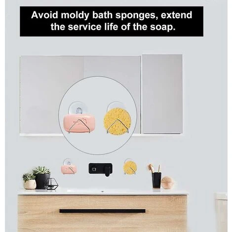 Porte-éponge De Cuisine En Acier Inoxydable, Porte-éponge En Acier Inoxydable Porte-éponge De Bain à Ventouse Ferme Pour Torchon, Couvercle D'évier, Paquet De 3 Savons 2 Porte-éponge De Cuisine En Acier Inoxydable, Porte-éponge En Acier Inoxydable Porte-éponge De Bain à Ventouse Ferme Pour Torchon, Couvercle D'évier, Paquet De 3 Savons – Image 2