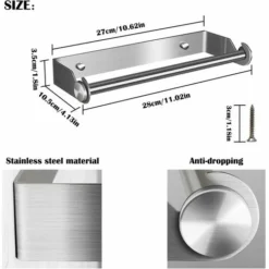 Porte Essuie-tout Support Pour Porte Papier Cuisine Essuie Tout En Acier Inoxydable Distributeur Dérouleur Essuie Tout Porte Rouleau De Cuisine Mural,250g -Promos Gout Cuisine Boutique 100344070 3