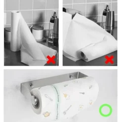 Porte Essuie-tout Support Pour Porte Papier Cuisine Essuie Tout En Acier Inoxydable Distributeur Dérouleur Essuie Tout Porte Rouleau De Cuisine Mural,250g -Promos Gout Cuisine Boutique 100344070 4