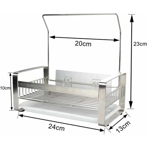 Porte Eponge Pour Evier De Cuisine,Rangement Eponge Evier Cuisine En Acier Inoxydable Adhésif&Comptoir,Organisateur Pour Brosse Vaisselle Lavette Serviette-Argent,2414.825cm 3 Porte Eponge Pour Evier De Cuisine,Rangement Eponge Evier Cuisine En Acier Inoxydable Adhésif&Comptoir,Organisateur Pour Brosse Vaisselle Lavette Serviette-Argent,2414.825cm – Image 3