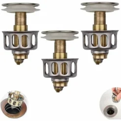 Filtre De Vidange Universel Pour Lavabo, évier Pop Up Pop Up Bouchon De Vidange Pour évier De Salle De Bain Avec Panier