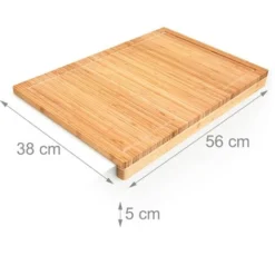Relaxdays Planche à Découper En Bambou, Design élégant, H X L X P : Env. 5 X 56 X 38 Cm, Pour La Cuisine, Nature 8 Relaxdays Planche à Découper En Bambou, Design élégant, H X L X P : Env. 5 X 56 X 38 Cm, Pour La Cuisine, Nature -Promos Gout Cuisine Boutique 10363933 4