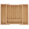 Relaxdays Range-couverts En Bambou, 5 à 7 Compartiments, Largeur De 31,5 à 49 Cm, Organiseur De Tiroir Réglable, Nature