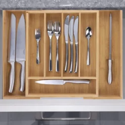 Relaxdays Range-couverts En Bambou, 5 à 7 Compartiments, Largeur De 31,5 à 49 Cm, Organiseur De Tiroir Réglable, Nature 8 Relaxdays Range-couverts En Bambou, 5 à 7 Compartiments, Largeur De 31,5 à 49 Cm, Organiseur De Tiroir Réglable, Nature -Promos Gout Cuisine Boutique 10364050 4