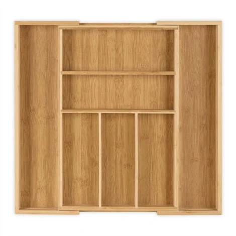 Relaxdays Range-couverts, En Bambou Et MDF, 5 à 7 Compartiments, Pour Le Tiroir, HLP : Env. 5 X 48 X 46 Cm, Nature 1 Relaxdays Range-couverts, En Bambou Et MDF, 5 à 7 Compartiments, Pour Le Tiroir, HLP : Env. 5 X 48 X 46 Cm, Nature