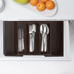 Relaxdays Boîte à Couverts Tiroir, Extensible, Largeur Variable, 5-7 Casiers, Organiseur Bambou, HLP 5x48x46cm, Marron -Promos Gout Cuisine Boutique 10368086 4