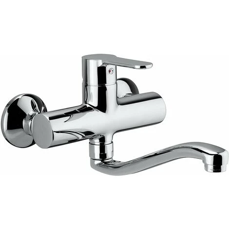 Mitigeur évier Mural Avec Tuyau Serpent Paffoni BLU161CR Chromé 1 Mitigeur évier Mural Avec Tuyau Serpent Paffoni BLU161CR Chromé