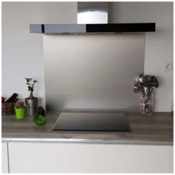 Crédence Composite Aspect Alu Brossé - Hauteur 60 Cm X Largeur 50 Cm