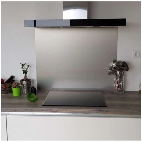 Crédence Composite Aspect Alu Brossé - Hauteur 60 Cm X Largeur 50 Cm 1 Crédence Composite Aspect Alu Brossé - Hauteur 60 Cm X Largeur 50 Cm