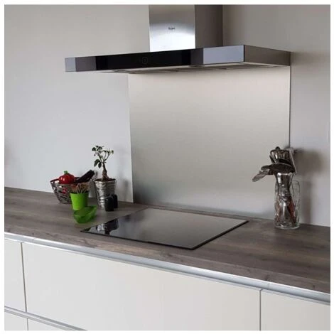 Crédence Composite Aspect Alu Brossé - Hauteur 60 Cm X Largeur 50 Cm 2 Crédence Composite Aspect Alu Brossé - Hauteur 60 Cm X Largeur 50 Cm – Image 2