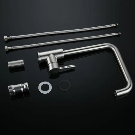 Robinet Evier Avec Bec Haut Mitigeur Cuisine Brossé Rotatif à 360° Robinetterie Anti-calcaire En Acier Inox , Mousseur Démontable 3 Robinet Evier Avec Bec Haut Mitigeur Cuisine Brossé Rotatif à 360° Robinetterie Anti-calcaire En Acier Inox , Mousseur Démontable – Image 3