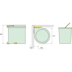 Poubelle Pivotante à Ouverture Automatique - 13 L - Décor : Blanc - WESCO