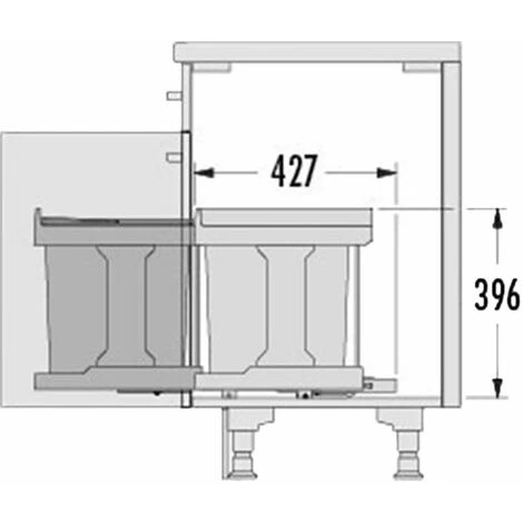 HAILO Poubelle Coulissante - 20 L - Amortisseur : Sans - Contenance : 20 L - Décor : Gris - Hauteur : 400 Mm - Largeur : 245 Mm - Matériau : Acier / Plastique - Nombre De Seaux : 1 - Pour Caisson De Largeur 2 HAILO Poubelle Coulissante - 20 L - Amortisseur : Sans - Contenance : 20 L - Décor : Gris - Hauteur : 400 Mm - Largeur : 245 Mm - Matériau : Acier / Plastique - Nombre De Seaux : 1 - Pour Caisson De Largeur – Image 2