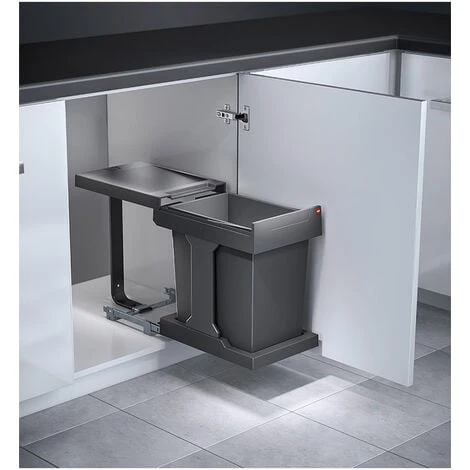 HAILO Poubelle Coulissante - 20 L - Amortisseur : Sans - Contenance : 20 L - Décor : Gris - Hauteur : 400 Mm - Largeur : 245 Mm - Matériau : Acier / Plastique - Nombre De Seaux : 1 - Pour Caisson De Largeur 4 HAILO Poubelle Coulissante - 20 L - Amortisseur : Sans - Contenance : 20 L - Décor : Gris - Hauteur : 400 Mm - Largeur : 245 Mm - Matériau : Acier / Plastique - Nombre De Seaux : 1 - Pour Caisson De Largeur – Image 4