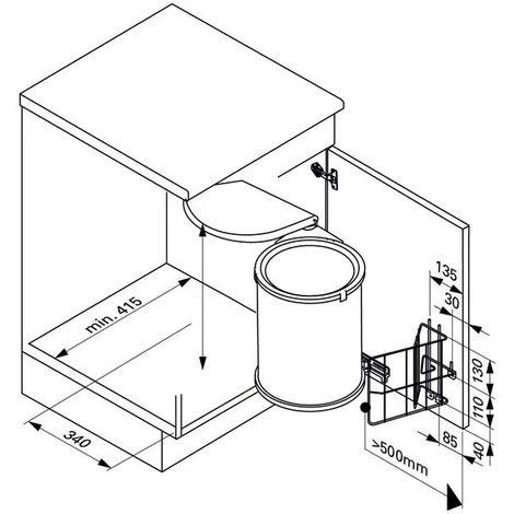 Wesco Poubelle De Porte Pivotante à Ouverture Automatique - 30 L - Amortisseur : Sans - Contenance : 30 L - Décor : Anthracite / Noir - Diamètre Intérieur : 340 Mm - Fixation : Droite / Gauche - Hauteur : 2 Wesco Poubelle De Porte Pivotante à Ouverture Automatique - 30 L - Amortisseur : Sans - Contenance : 30 L - Décor : Anthracite / Noir - Diamètre Intérieur : 340 Mm - Fixation : Droite / Gauche - Hauteur : – Image 2