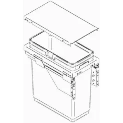 Poubelle Coulissante 1 Ou 2 Seaux - Nombre De Seaux : 1 - Contenance : 36 L - Pour Caisson De Largeur : 300 Mm - Hauteur : 526 Mm - VIBO -Promos Gout Cuisine Boutique 13490941 3