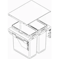 Poubelle Coulissante 1 Ou 2 Seaux - Nombre De Seaux : 1 - Contenance : 36 L - Pour Caisson De Largeur : 300 Mm - Hauteur : 526 Mm - VIBO -Promos Gout Cuisine Boutique 13490941 4