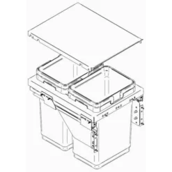 Poubelle Coulissante 1 Ou 2 Seaux - Nombre De Seaux : 1 - Contenance : 36 L - Pour Caisson De Largeur : 300 Mm - Hauteur : 526 Mm - VIBO -Promos Gout Cuisine Boutique 13490941 5