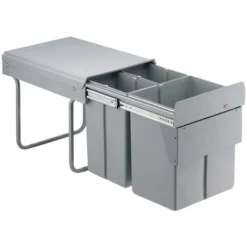 Wesco Poubelle Coulissante Avec Ouverture Du Couvercle Automatique - 40 L - Amortisseur : Sans - Contenance : 40 L - Décor : Gris - Hauteur : 385 Mm - Largeur : 338 Mm - Matériau : Métal / Plastique - Nombr