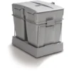 Poubelle Coulissante Grande Capacité 2 Seaux - Contenance : 60 L - Décor : Gris - Hauteur : 511 Mm - Nombre De Seaux : 2 - Pour Caisson De Largeur : 450 Mm - Profondeur : 493 Mm - Sortie : Totale - Ty