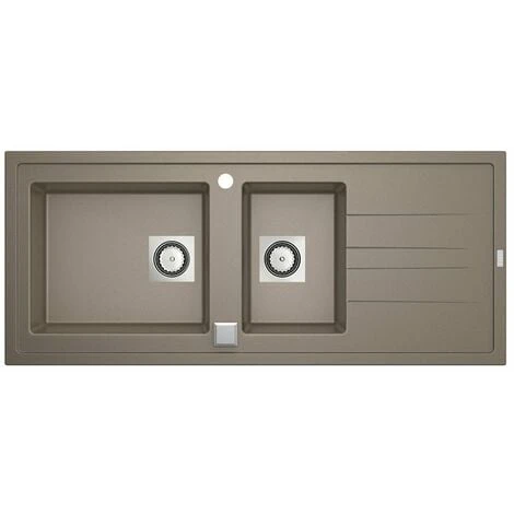 CAREA - Évier à Encastrer ARCOS 2 Cuves Taupe - Taupe 1 CAREA - Évier à Encastrer ARCOS 2 Cuves Taupe - Taupe