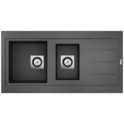 CAREA - Évier à Encastrer OMÉGA 1,5 Bac - Gris Béton
