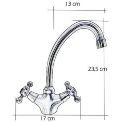 Robinet Cuisine Mélangeur D'évier Vieux Laiton -Promos Gout Cuisine Boutique 16046006 4