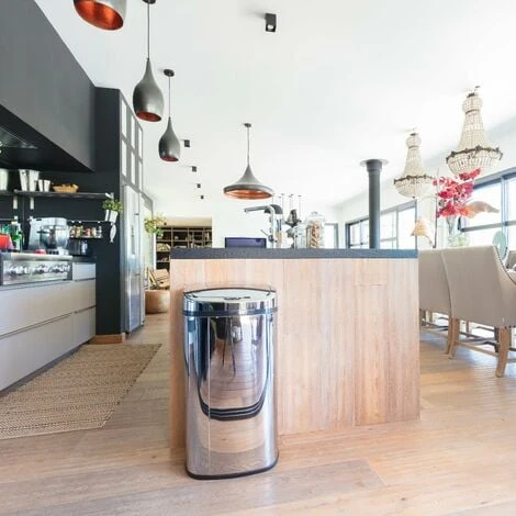 Poubelle De Cuisine Automatique 58L MAJESTIC Grande Capacité En Acier INOX Avec Cerclage 3 Poubelle De Cuisine Automatique 58L MAJESTIC Grande Capacité En Acier INOX Avec Cerclage – Image 3