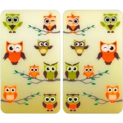 WENKO Protection Plaque De Cuisson, Protection Plaque Induction En Verre Trempé Chouette, Lot De 2, 30 X 52 Cm