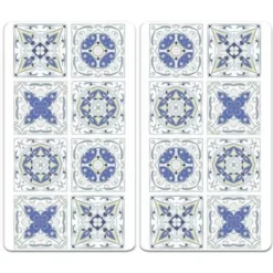 WENKO Protection Plaque De Cuisson, Couvre Plaque De Cuisson En Verre Carreaux, Lot De 2, 30 X 52 Cm