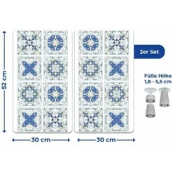 WENKO Protection Plaque De Cuisson, Couvre Plaque De Cuisson En Verre Carreaux, Lot De 2, 30 X 52 Cm -Promos Gout Cuisine Boutique 16527669 4