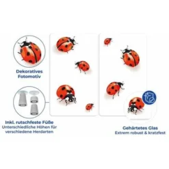 WENKO Protection Plaque De Cuisson, Couvre Plaque De Cuisson En Verre Coccinelle, Lot De 2, Verre Trempé, 30x52 Cm, Multicolore -Promos Gout Cuisine Boutique 16527670 5