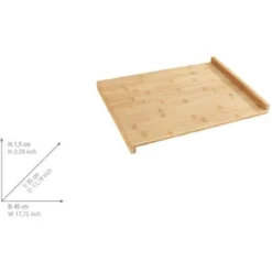 WENKO Planche à Découper Bois, Grande Planche à Découper Avec Bord De Guidage, Bambou, 45x35cm, Marron -Promos Gout Cuisine Boutique 16527772 4
