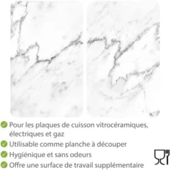 WENKO Protection Plaque De Cuisson, Couvre Plaque De Cuisson En Verre Marbre, Lot De 2, Verre Trempé, 30x52 Cm, Multicolore 8 WENKO Protection Plaque De Cuisson, Couvre Plaque De Cuisson En Verre Marbre, Lot De 2, Verre Trempé, 30x52 Cm, Multicolore -Promos Gout Cuisine Boutique 16527830 4
