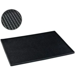 WENKO Tapis égouttoir Vaisselle Noir, Tapis De Bar Maxi, Tapis Vaisselle, Compatible Lave Vaisselle, Plastique Souple, 40x30 Cm, Noir