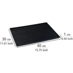 WENKO Tapis égouttoir Vaisselle Noir, Tapis De Bar Maxi, Tapis Vaisselle, Compatible Lave Vaisselle, Plastique Souple, 40x30 Cm, Noir -Promos Gout Cuisine Boutique 16527877 5