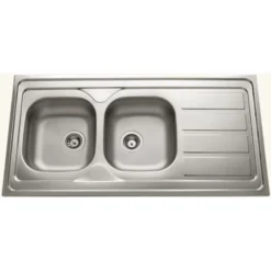 Évier Bandeau à Poser Inox NINO 2 Bacs 1 égouttoir - 120 Cm