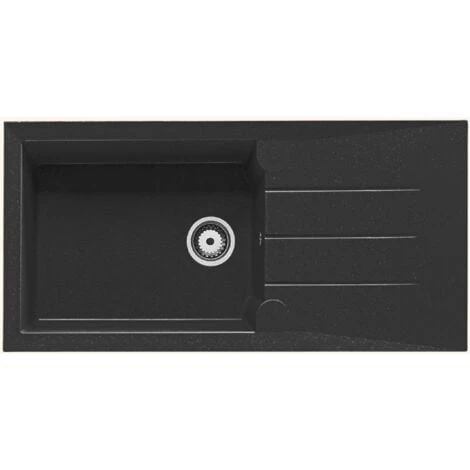 Évier De Synthèse Noir Moucheté TUNIA 1 Grand Bac 1 égouttoir 1 Évier De Synthèse Noir Moucheté TUNIA 1 Grand Bac 1 égouttoir