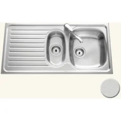 Évier Inox Nid D'abeille SCALDIS 1 Bac 1/2 - 1 égouttoir