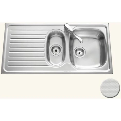 Évier Inox Nid D'abeille SCALDIS 1 Bac 1/2 - 1 égouttoir 1 Évier Inox Nid D'abeille SCALDIS 1 Bac 1/2 - 1 égouttoir