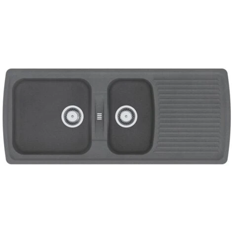 CAREA - Évier à Encastrer VÉNUS 2 Bacs - Gris Béton 3 CAREA - Évier à Encastrer VÉNUS 2 Bacs - Gris Béton – Image 3