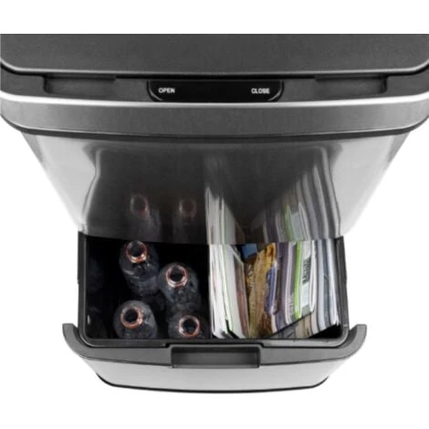 Poubelle De Cuisine Automatique Tri Sélectif Double Compartiment 75l NARVIK En Acier Inox Recyclage Grande Capacité Et Poubelle De Table 3l 4 Poubelle De Cuisine Automatique Tri Sélectif Double Compartiment 75l NARVIK En Acier Inox Recyclage Grande Capacité Et Poubelle De Table 3l – Image 4