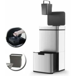 Poubelle De Cuisine Automatique Tri Sélectif Double Compartiment 75l NARVIK En Acier Inox Recyclage Grande Capacité Et Poubelle De Table 3l 9 Poubelle De Cuisine Automatique Tri Sélectif Double Compartiment 75l NARVIK En Acier Inox Recyclage Grande Capacité Et Poubelle De Table 3l -Promos Gout Cuisine Boutique 17181540 5